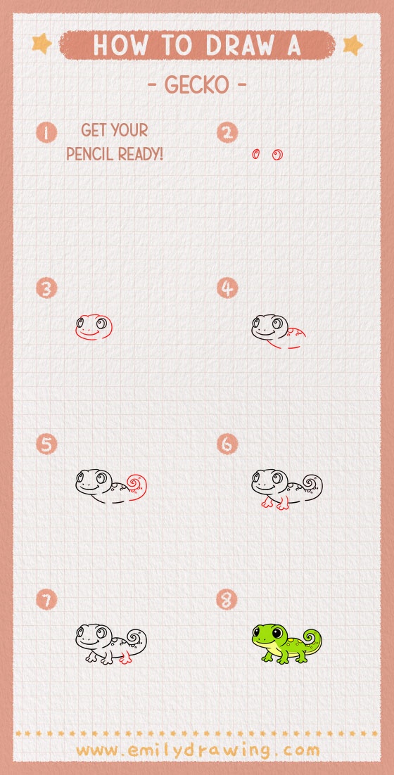 how to draw a gecko pinterest pin