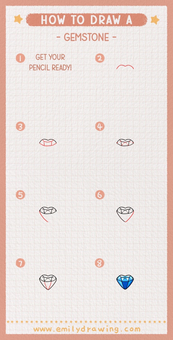 how to draw a gemstone pinterest pin