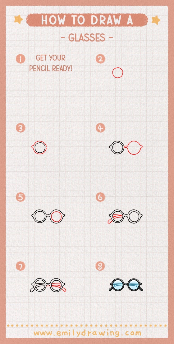 how to draw a glasses pinterest pin