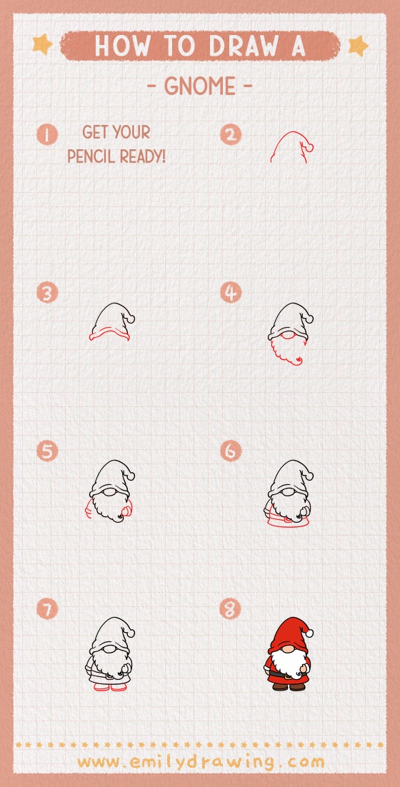 how to draw a gnome pinterest pin