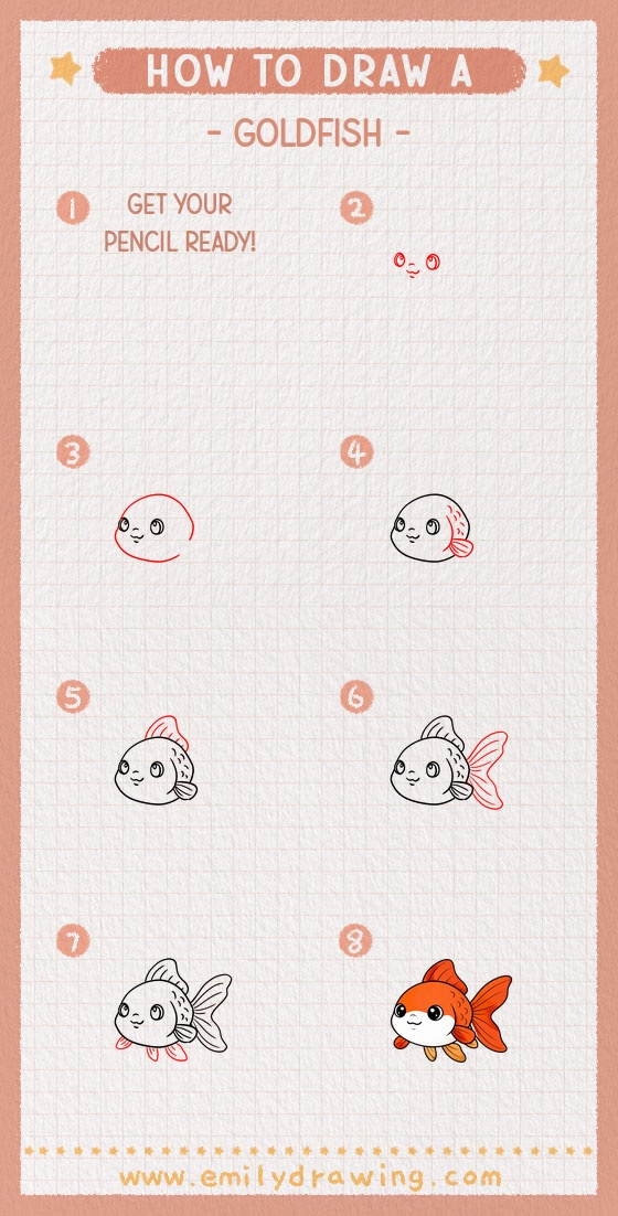how to draw a goldfish pinterest pin