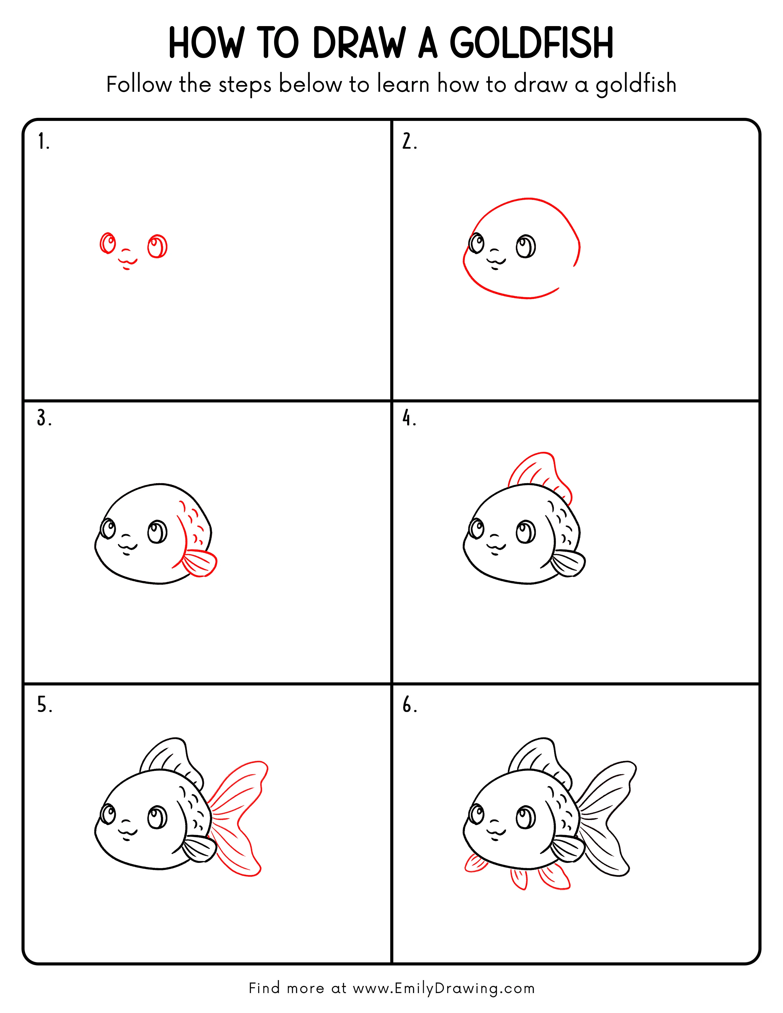 Printable Goldfish Drawing Guide