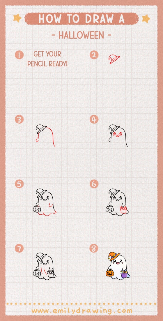 how to draw a halloween pinterest pin