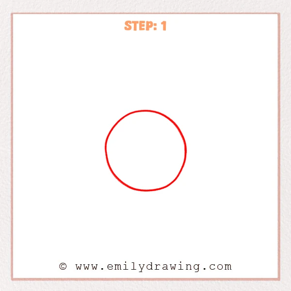 how to draw a halo - A simple red circle sketch that blocks in the main shape of a halo.