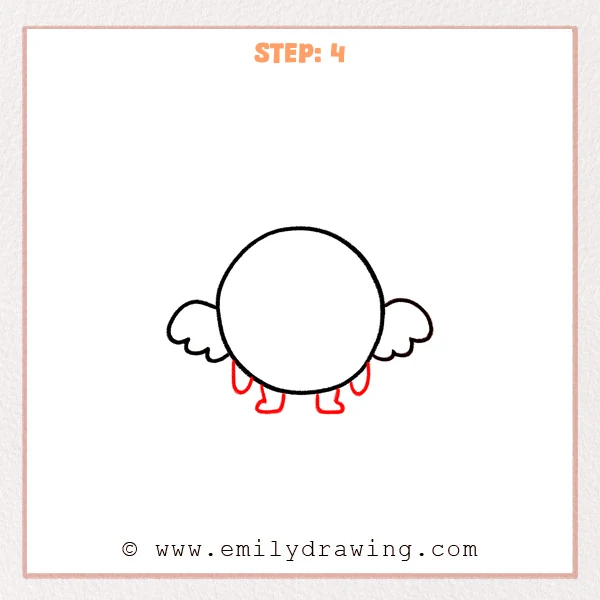 how to draw a halo - A halo with wings now has two small dangling legs and simple rounded shoes added underneath.