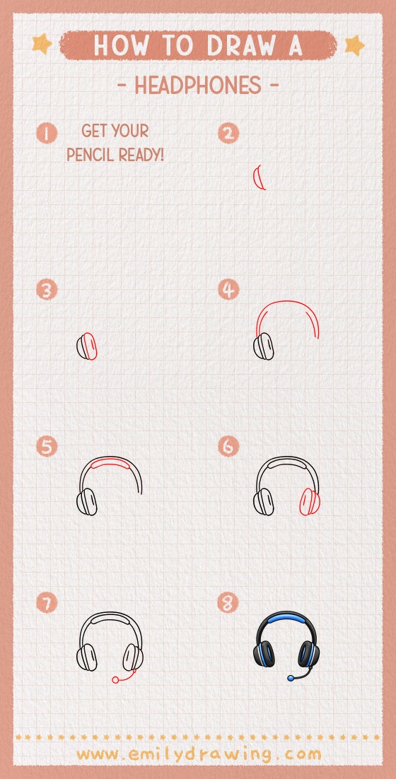 how to draw a headphones pinterest pin