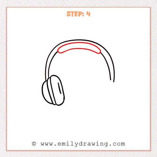 how to draw a headphones - Step 4