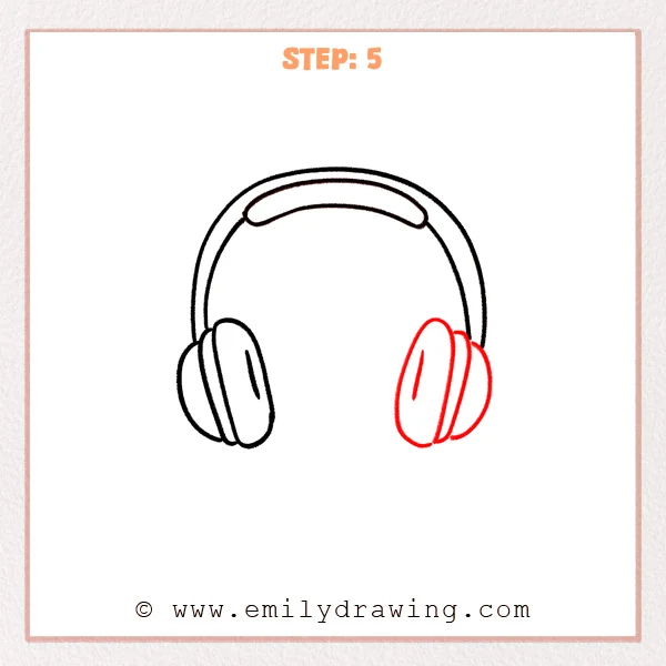 how to draw a headphones - Step 5