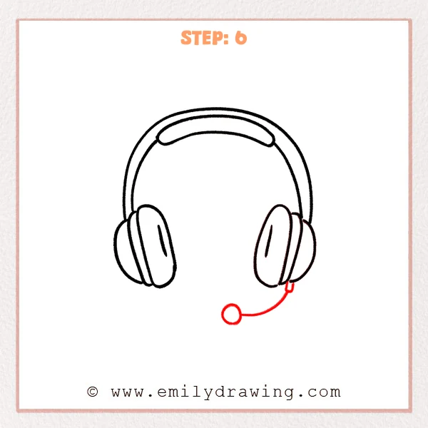 how to draw a headphones - Step 6