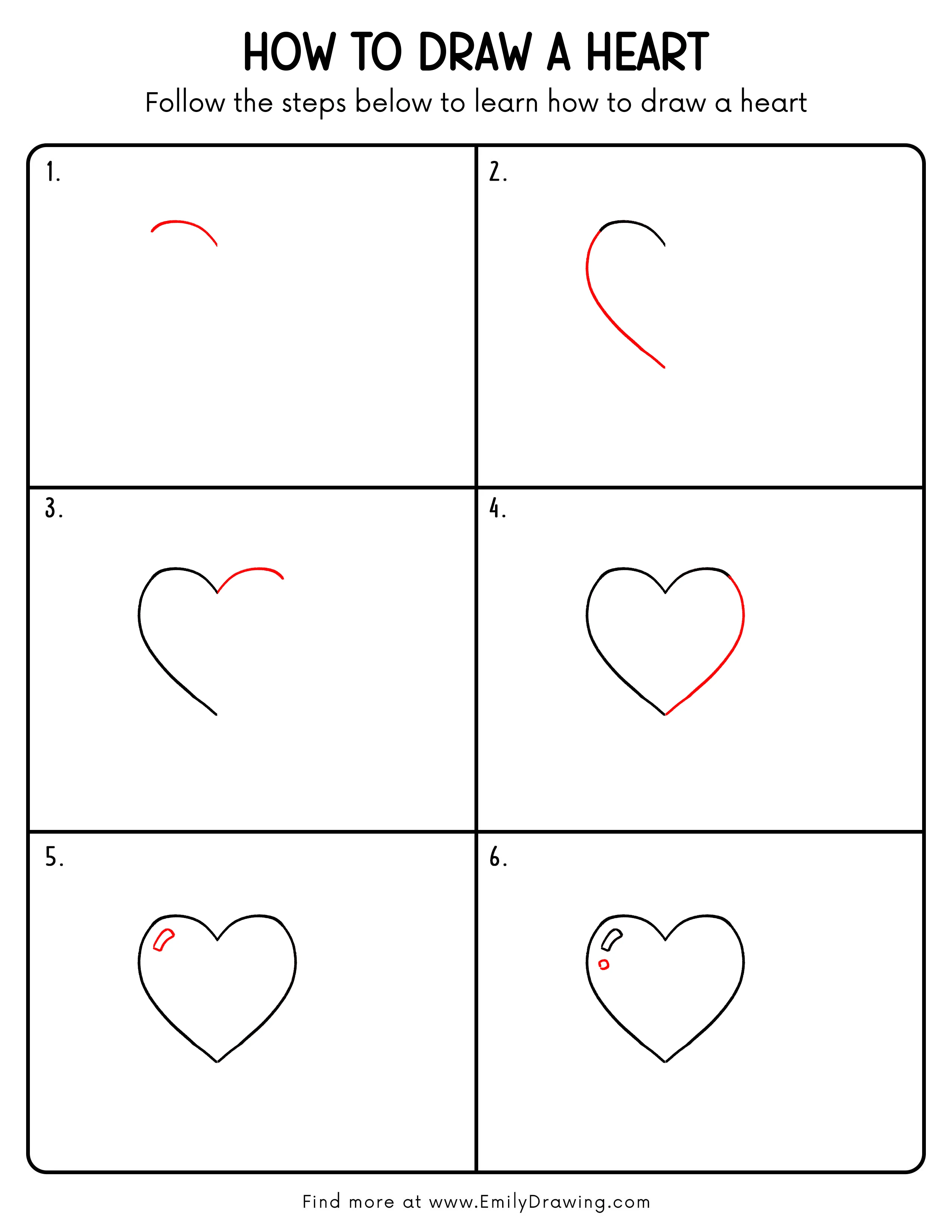 Printable Heart Drawing Guide