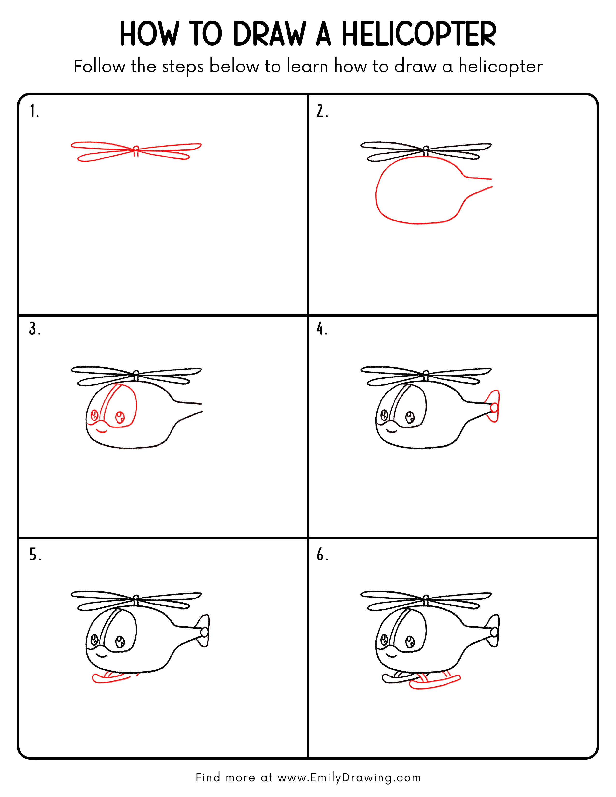 Printable Helicopter Drawing Guide