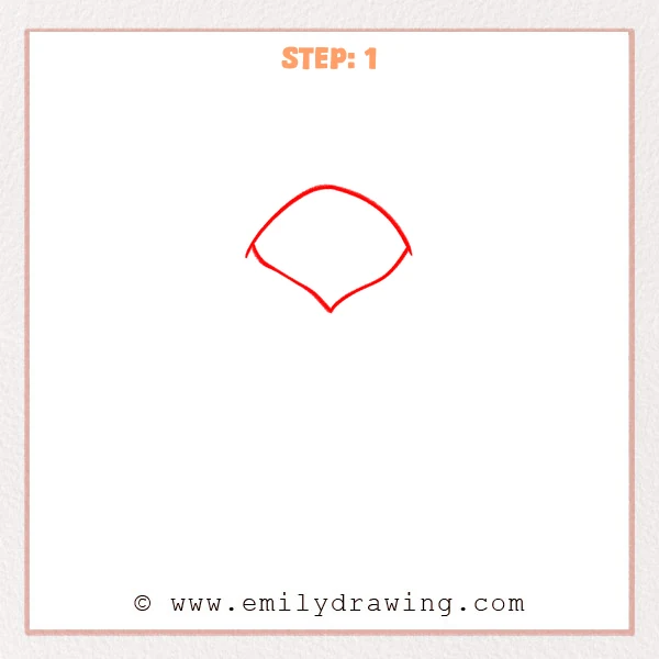 how to draw a hoodie - A simple hoodie hood outline is drawn as a rounded dome with curved sides that taper to a small point at the bottom.