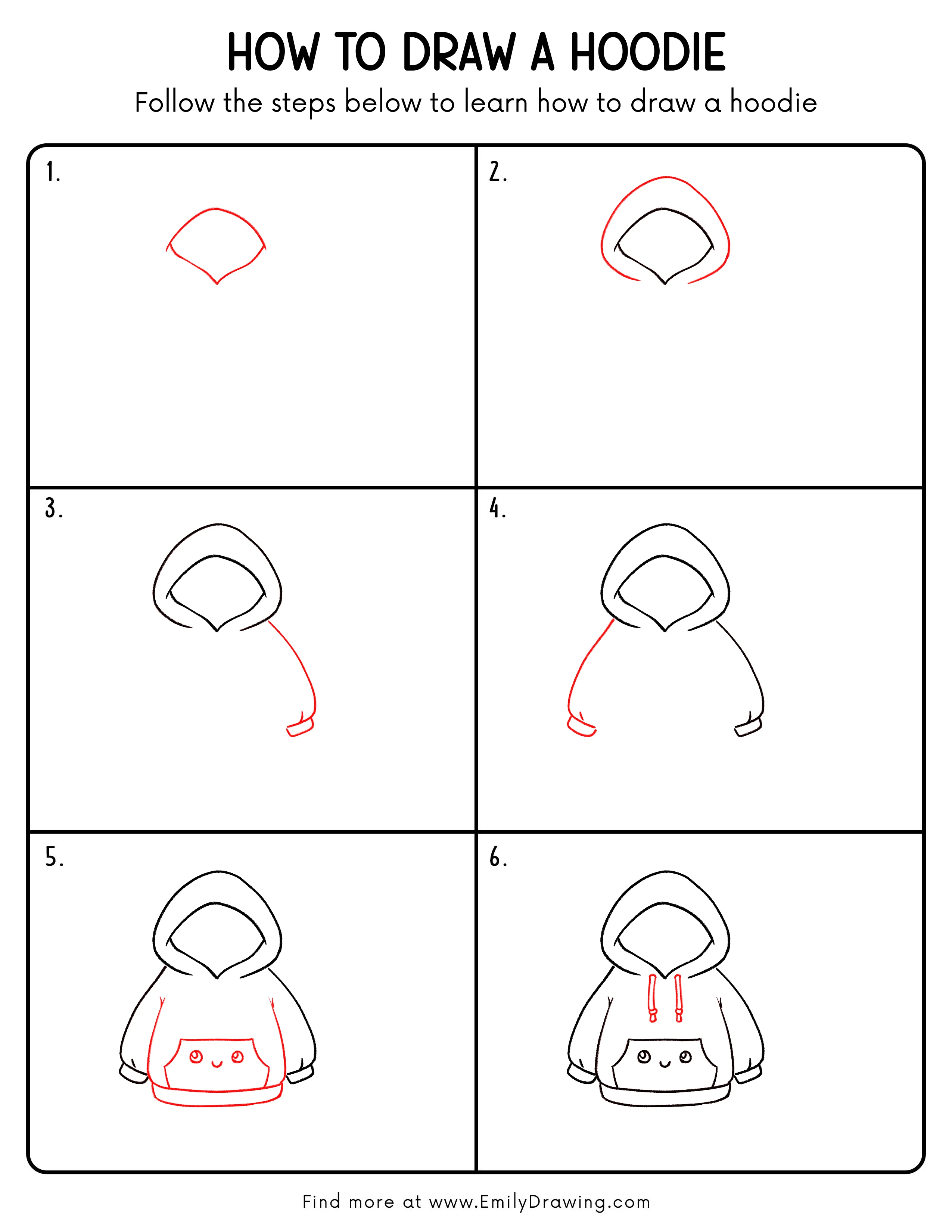 Printable Hoodie Drawing Guide