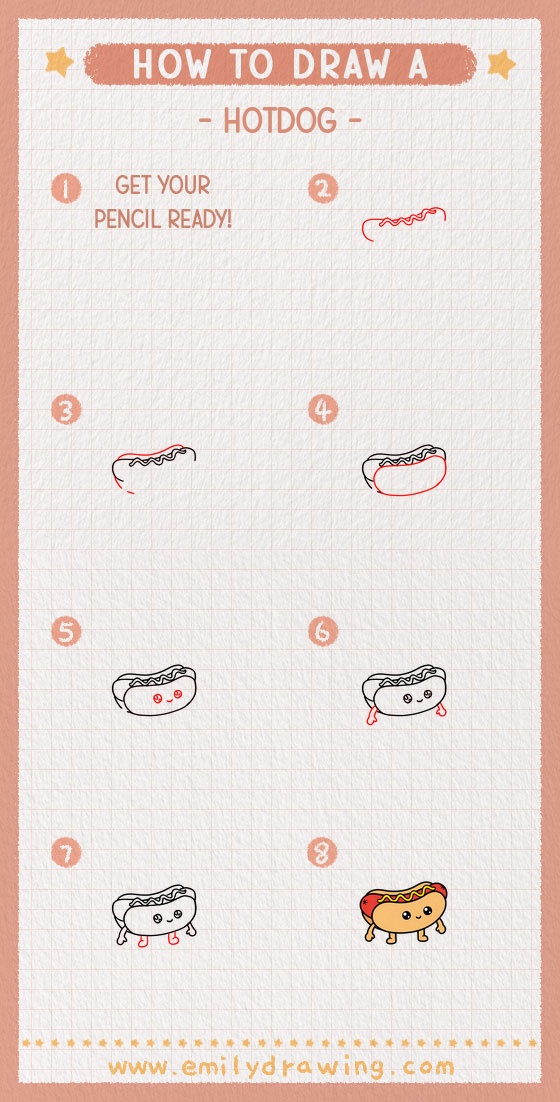 how to draw a hotdog pinterest pin