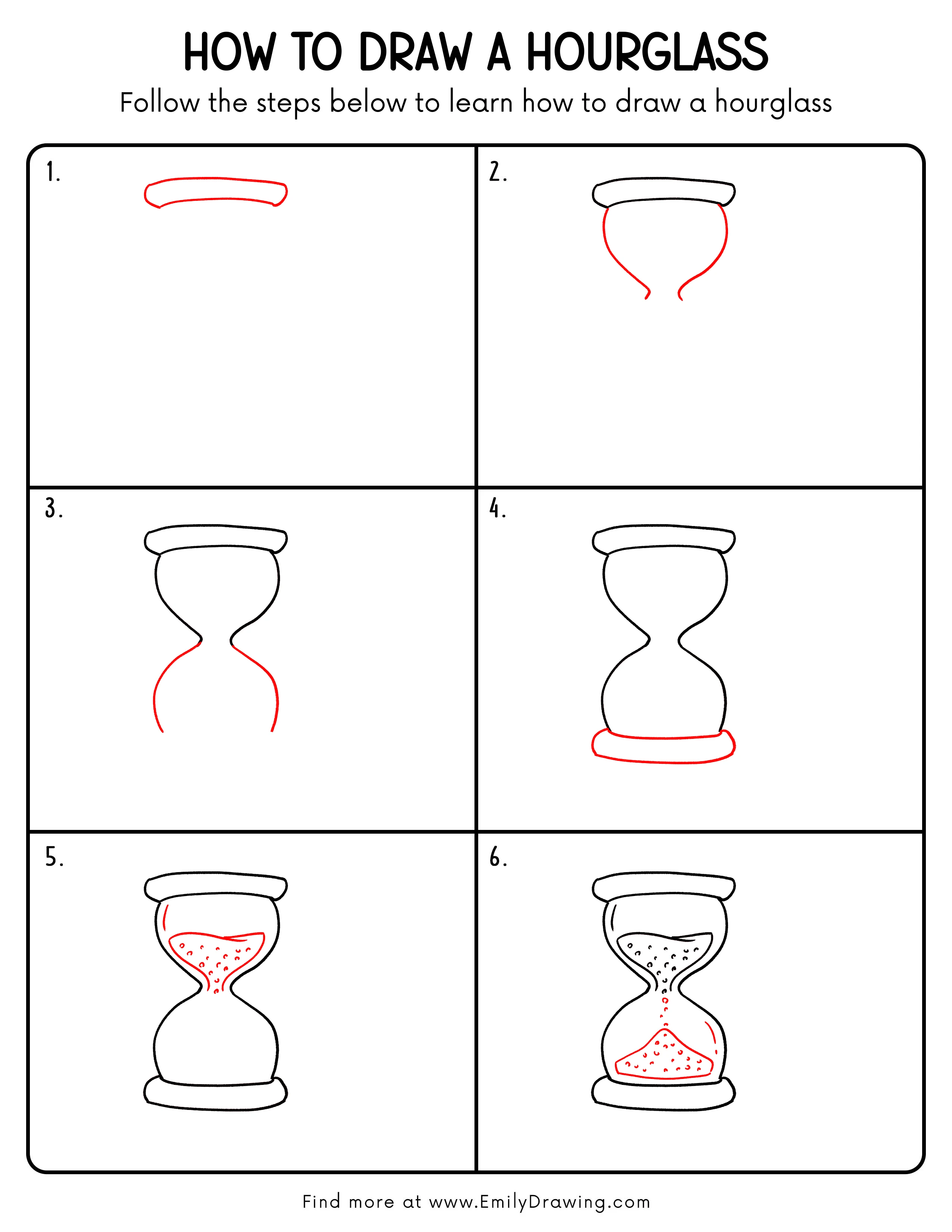 Printable Hourglass Drawing Guide