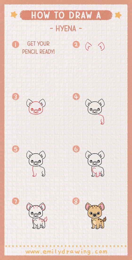 how to draw a hyena pinterest pin