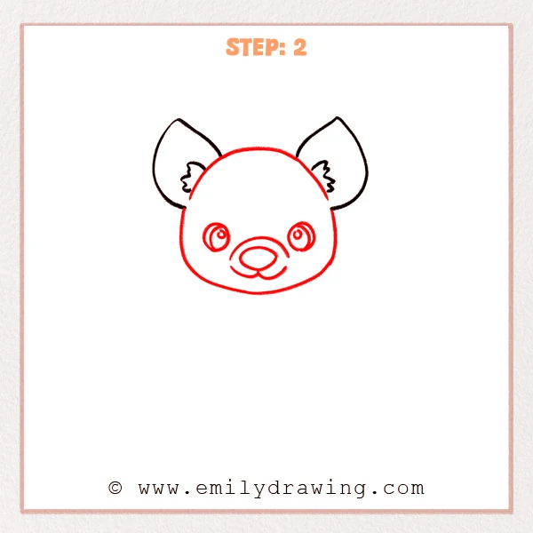how to draw a hyena - Step 2