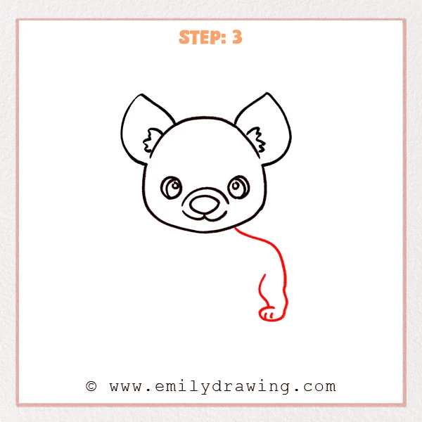 how to draw a hyena - Step 3