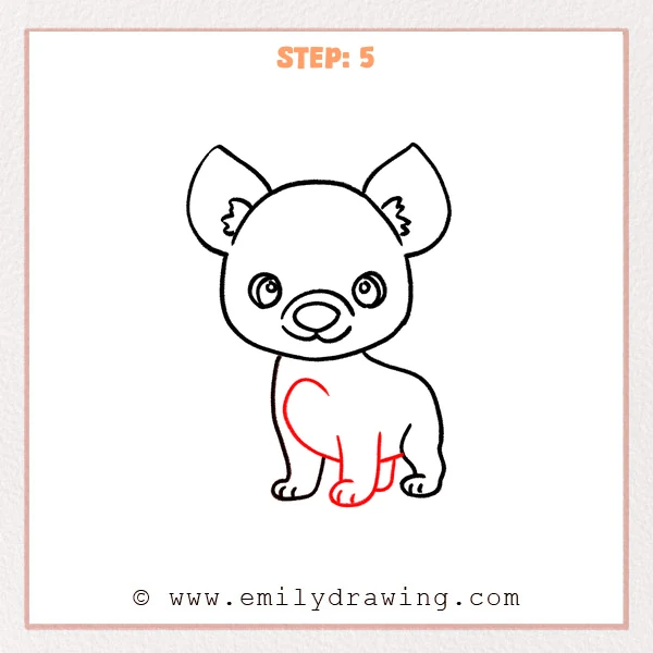 how to draw a hyena - Step 5
