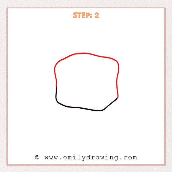 how to draw an ice - A simple ice drawing now shows a closed rounded ice shape with soft corners and a slightly uneven top.
