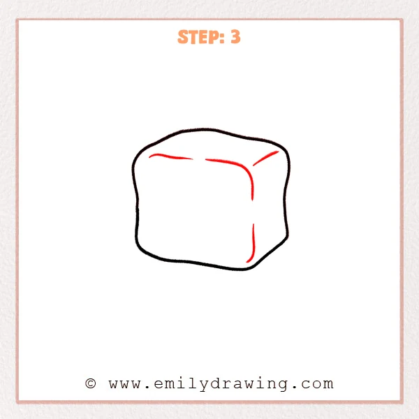 how to draw an ice - A step by step drawing of ice is refined with a few short inner facet lines and cracks to suggest an icy surface.