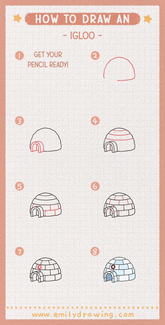 how to draw an igloo pinterest pin