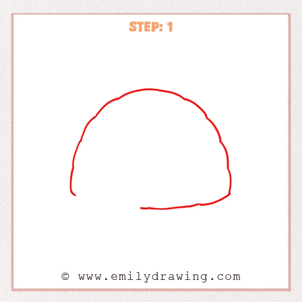 how to draw an igloo - Step 1