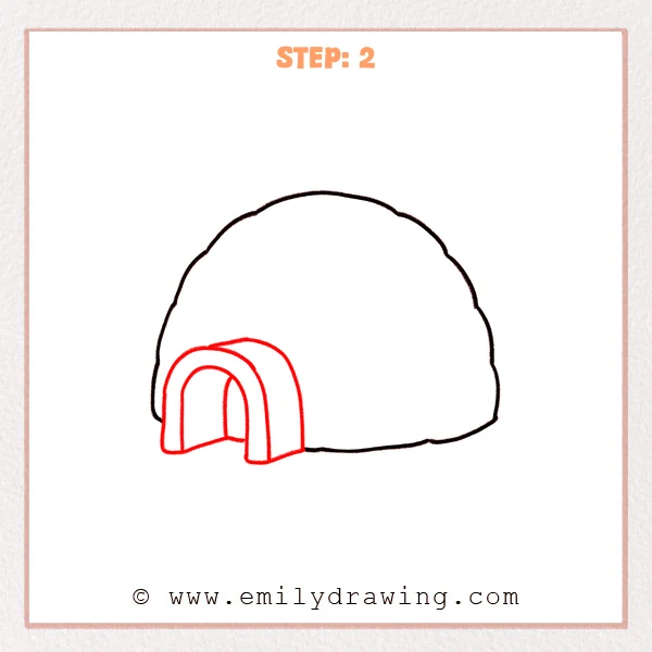 how to draw an igloo - Step 2