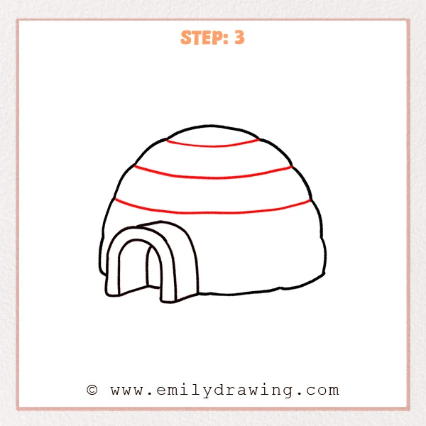 how to draw an igloo - Step 3
