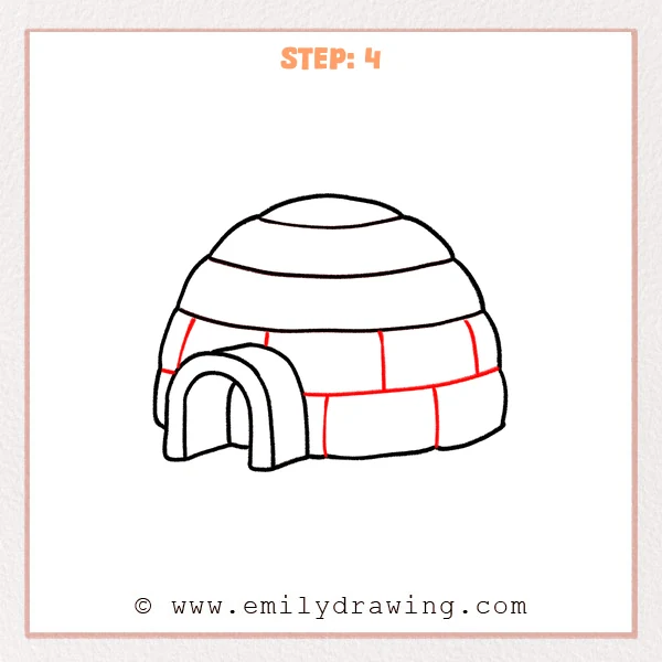 how to draw an igloo - Step 4