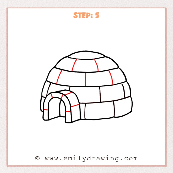 how to draw an igloo - Step 5