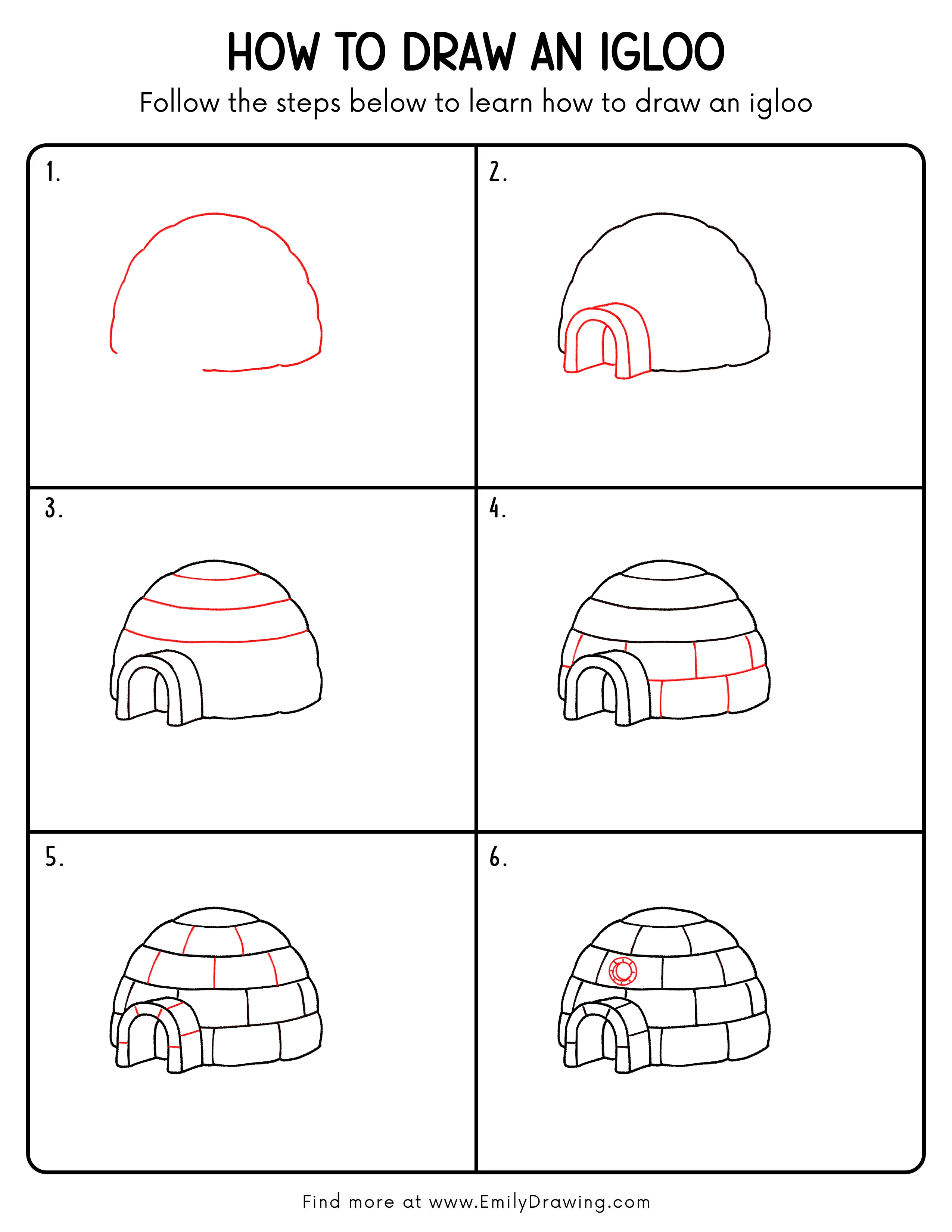 Printable Igloo Drawing Guide