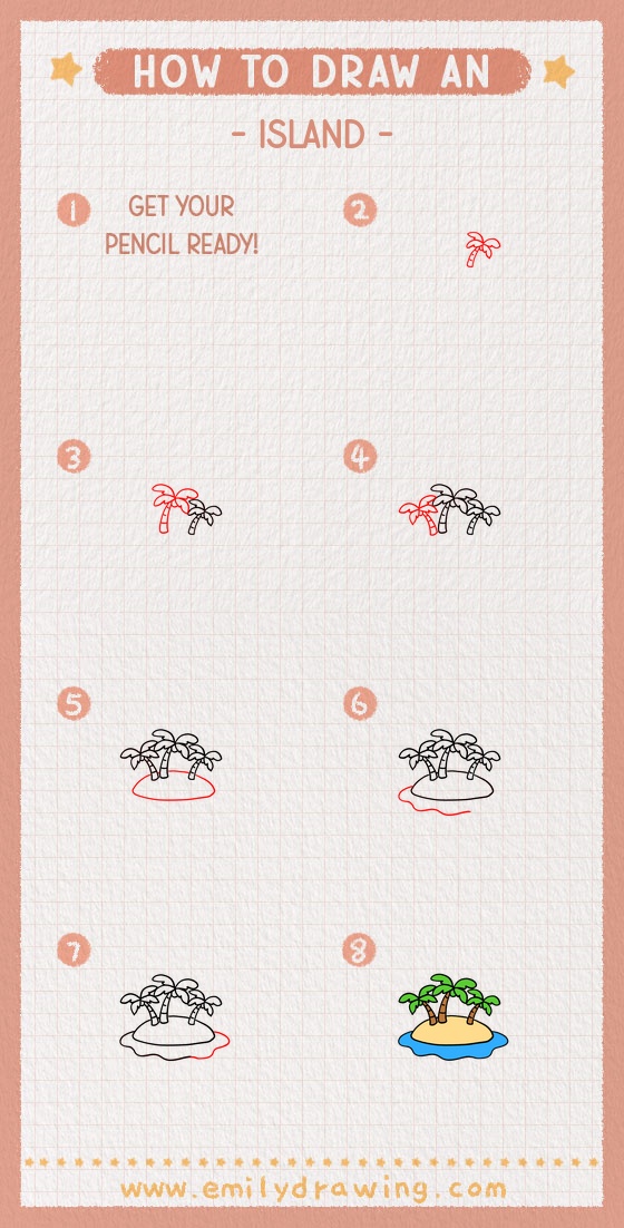 how to draw an island pinterest pin