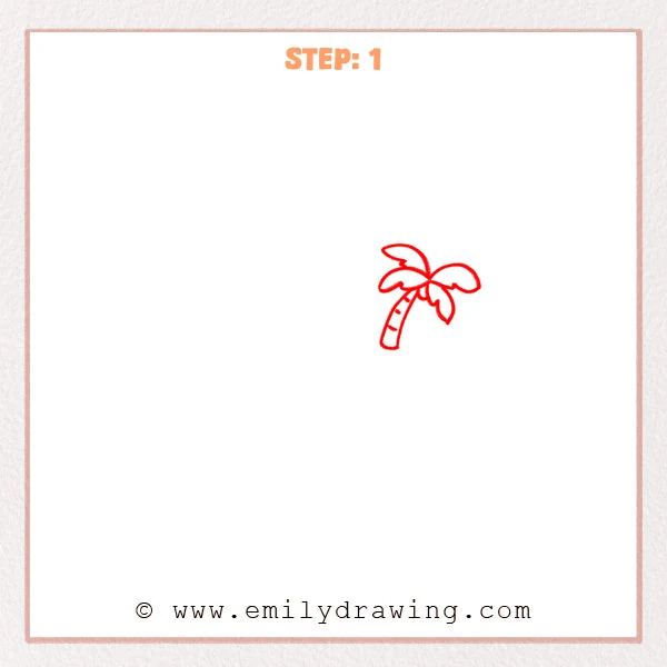 how to draw an island - Step 1