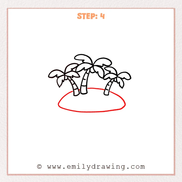 how to draw an island - Step 4