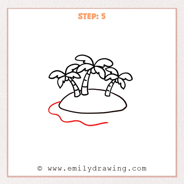 how to draw an island - Step 5