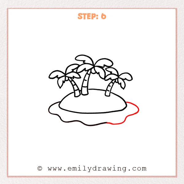 how to draw an island - Step 6