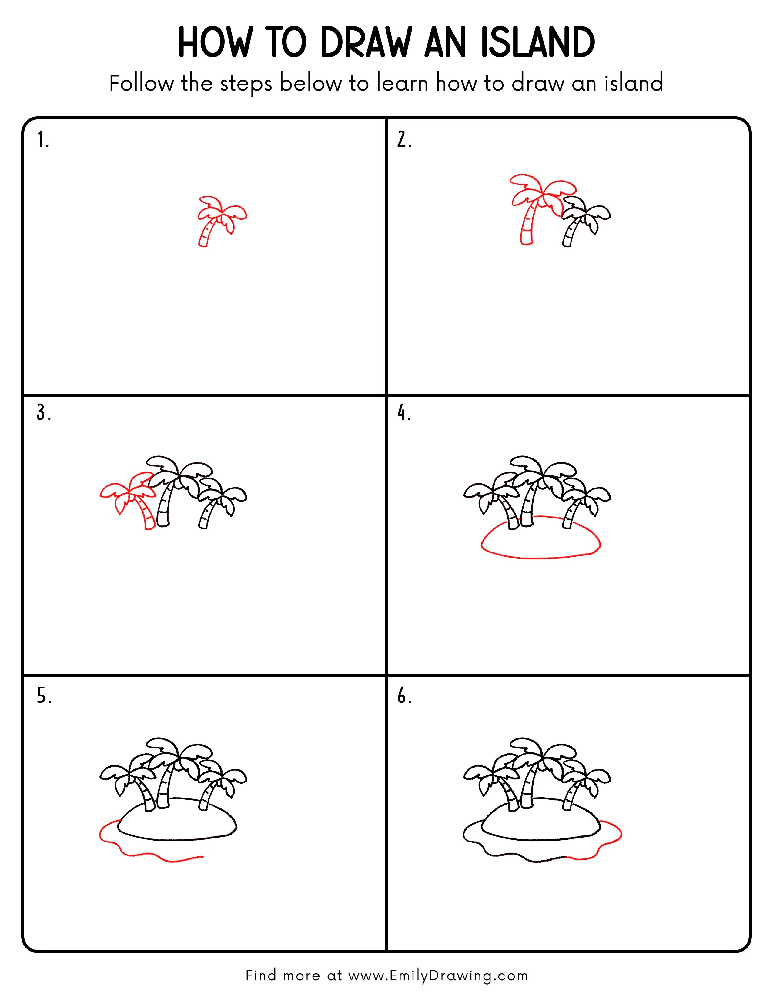 Printable Island Drawing Guide
