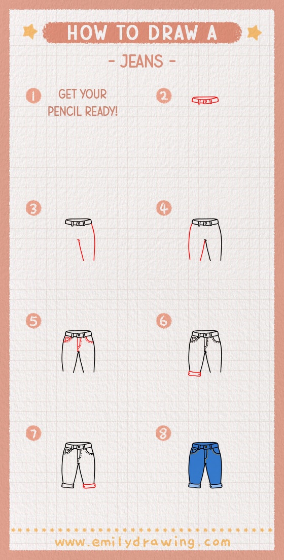 how to draw a jeans pinterest pin