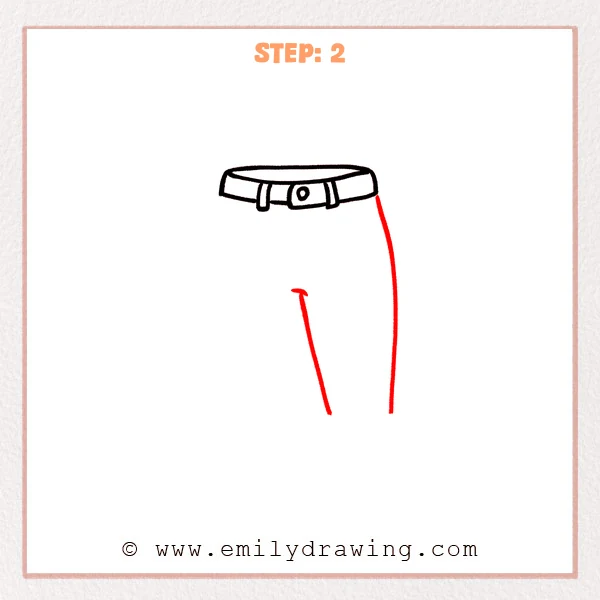 how to draw a jeans - Step 2