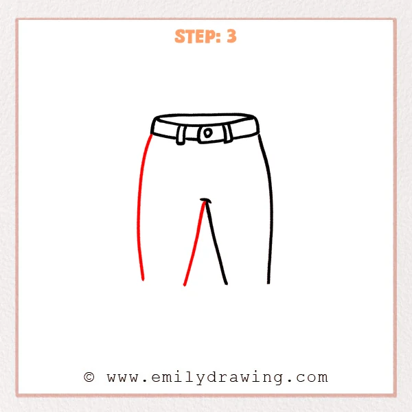 how to draw a jeans - Step 3