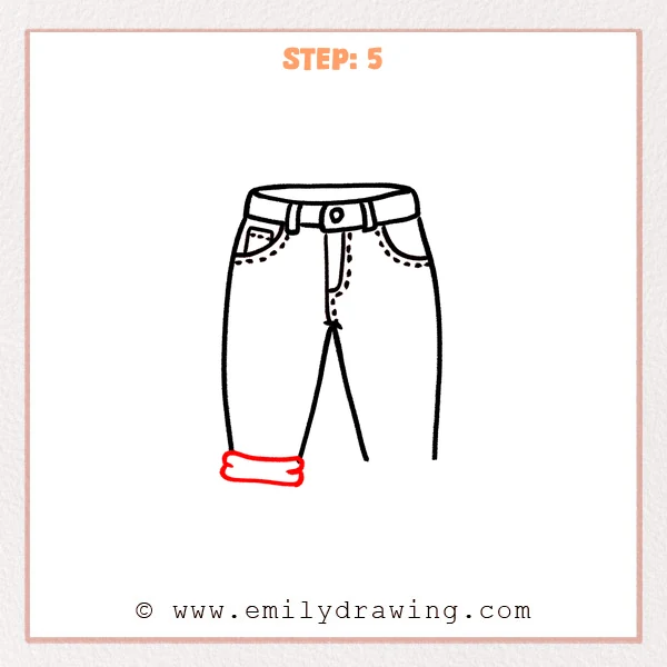 how to draw a jeans - Step 5