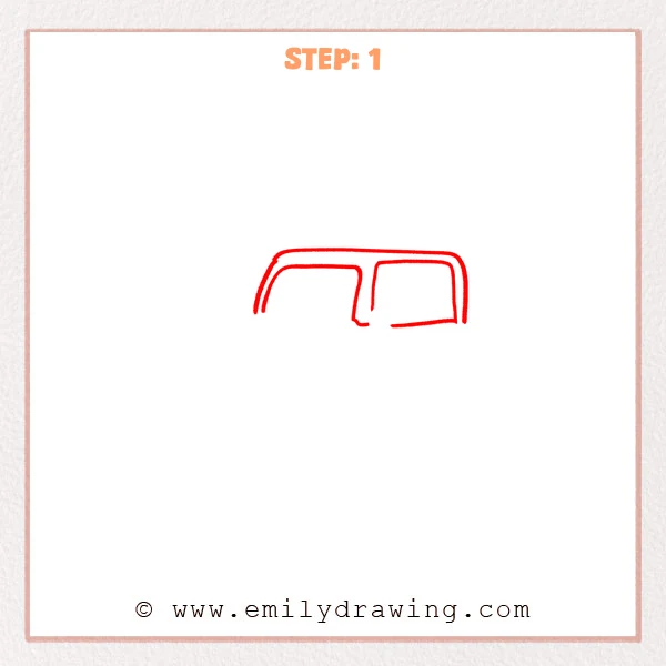 how to draw a jeep - Step 1