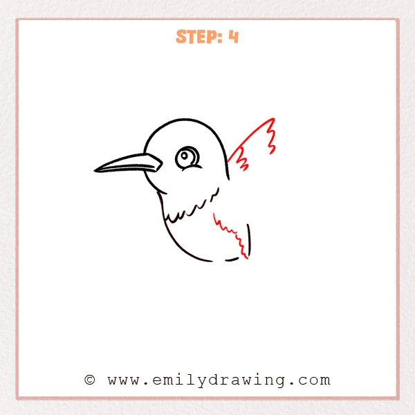 how to draw a hummingbird - Step 4