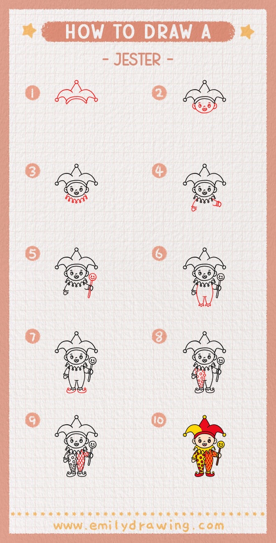 how to draw a jester pinterest pin