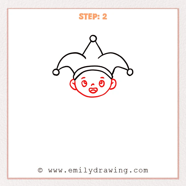 how to draw a jester - Step 2