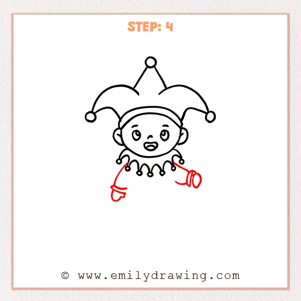 how to draw a jester - Step 4