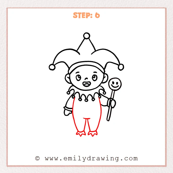 how to draw a jester - Step 6