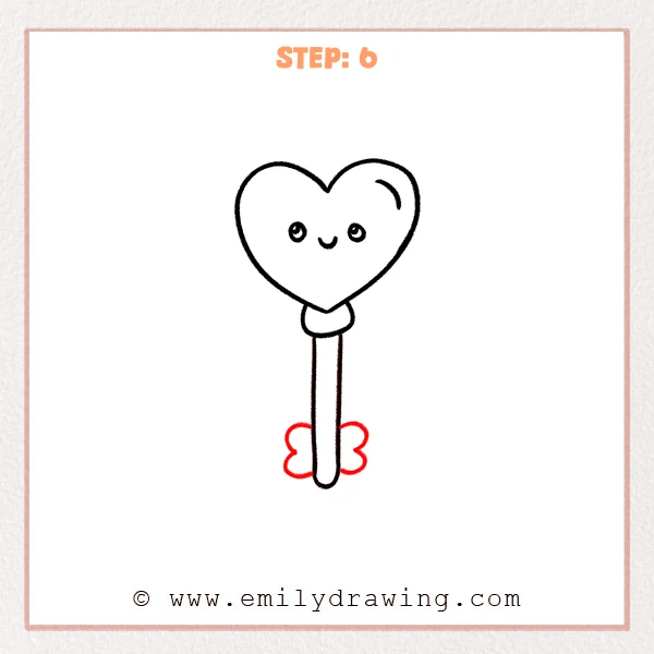 how to draw a key - Step 6