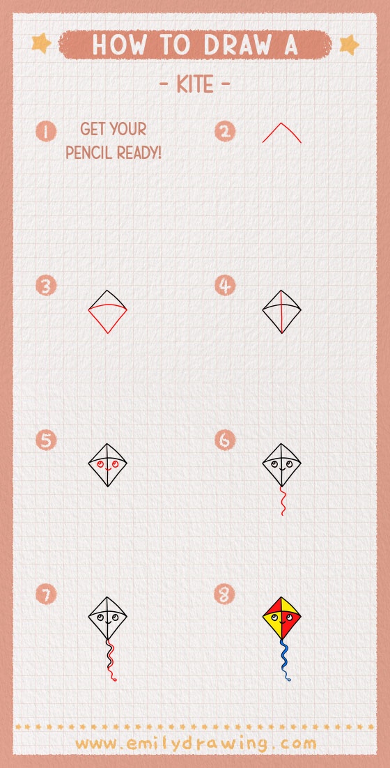 how to draw a kite pinterest pin